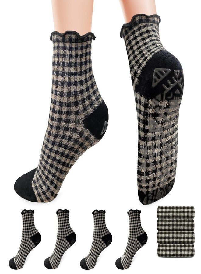 COARVXA 4 Pairs Pilates Grip Socks for Women Yoga Barre Grippy Socks Non Slip Grip Socks for Yoga, Barre, Barefoot - Image 1